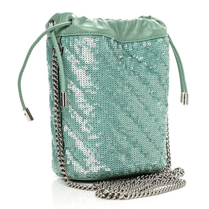 Gucci Sequin Mini GG Marmont 2.0 Bucket Bag Water Green Verde Chiaro Light Water Green 3 of 8