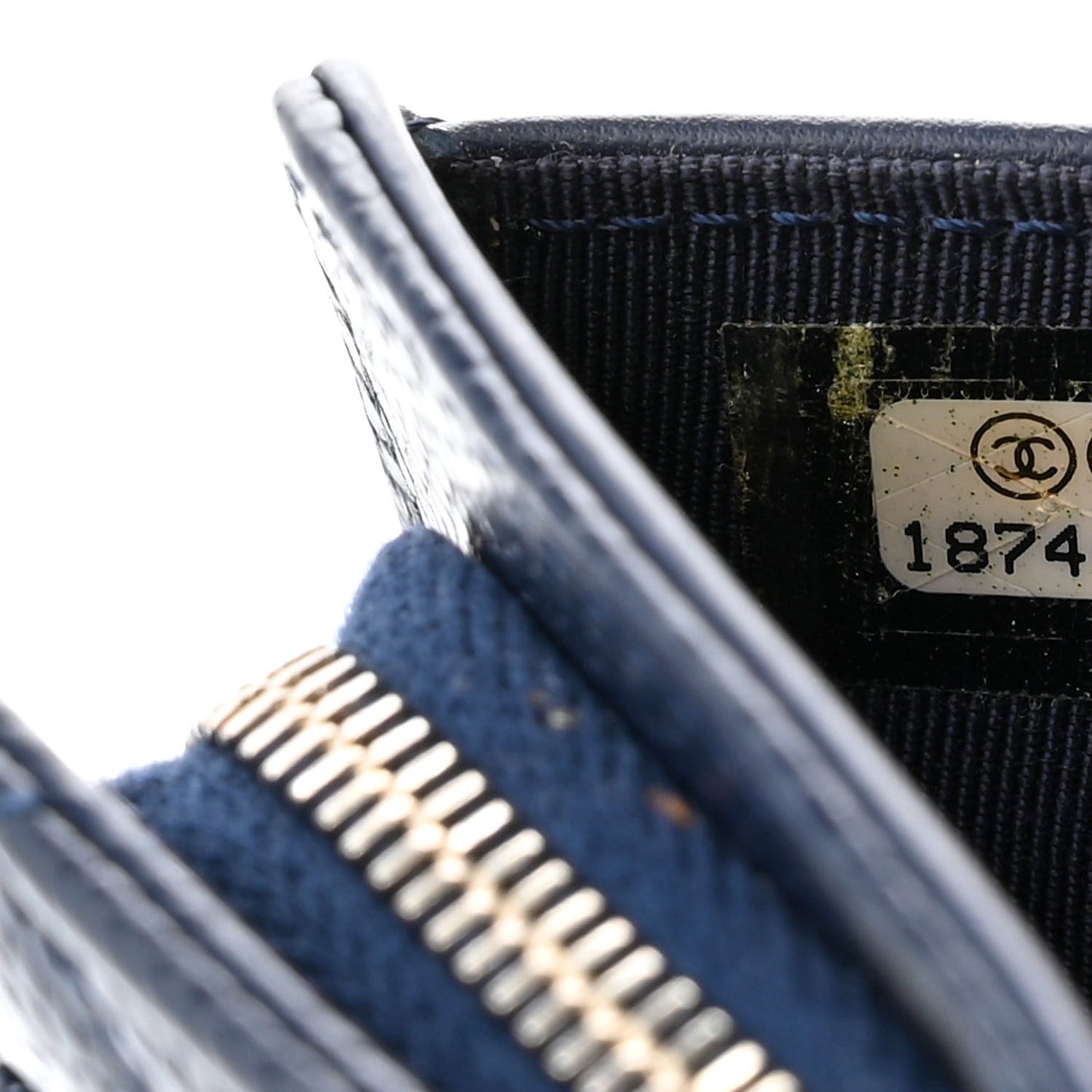 Caviar Quilted CC French Wallet Navy