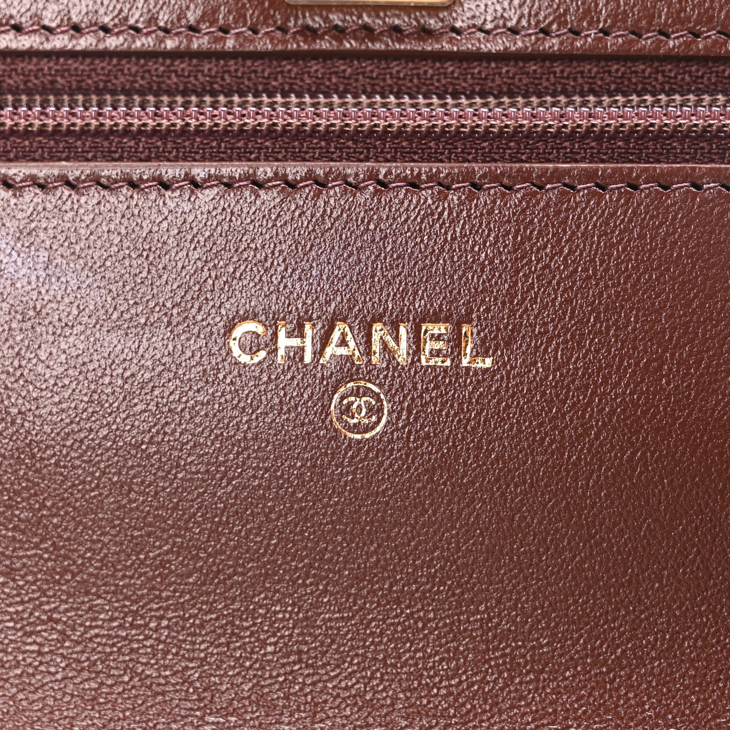 Chanel Lambskin Quilted CC Pearl Crush Wallet on Chain WOC Dark Brown 6 of 12