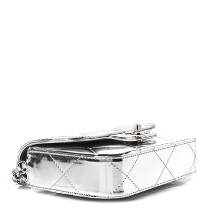Chanel Mirror Calfskin Small Top Handle Clutch With Chain Silver 4 of 12