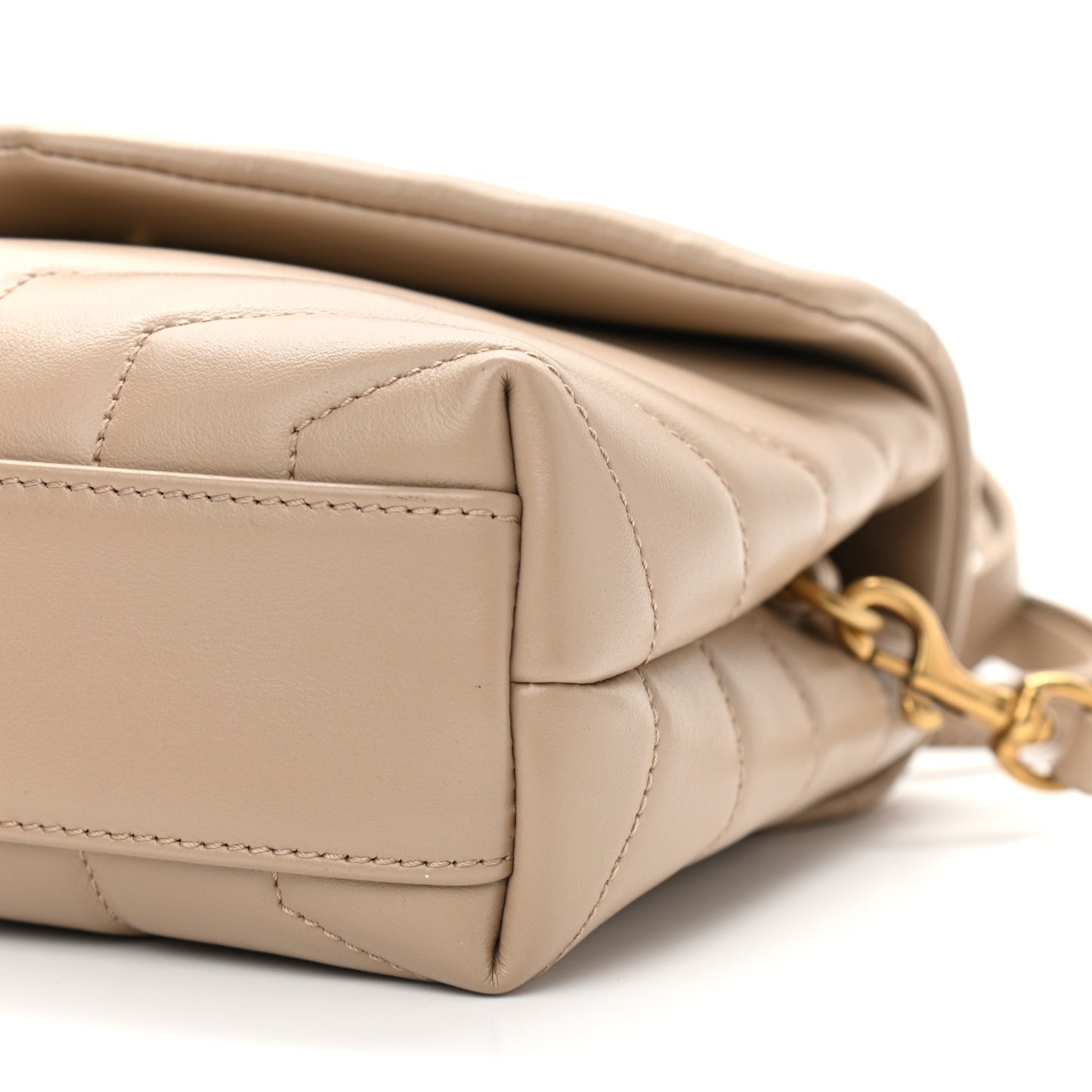 Calfskin Y Quilted Monogram Toy Loulou Crossbody Bag Dark Beige