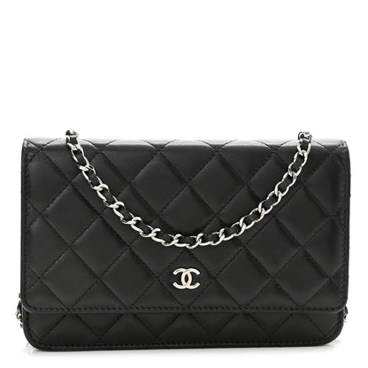 Chanel Lambskin Quilted Wallet On Chain WOC Black 1 of 13