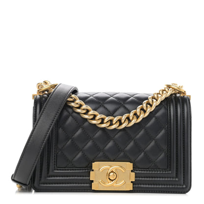 Chanel Lambskin Quilted Small Boy Flap Black 1 of 14