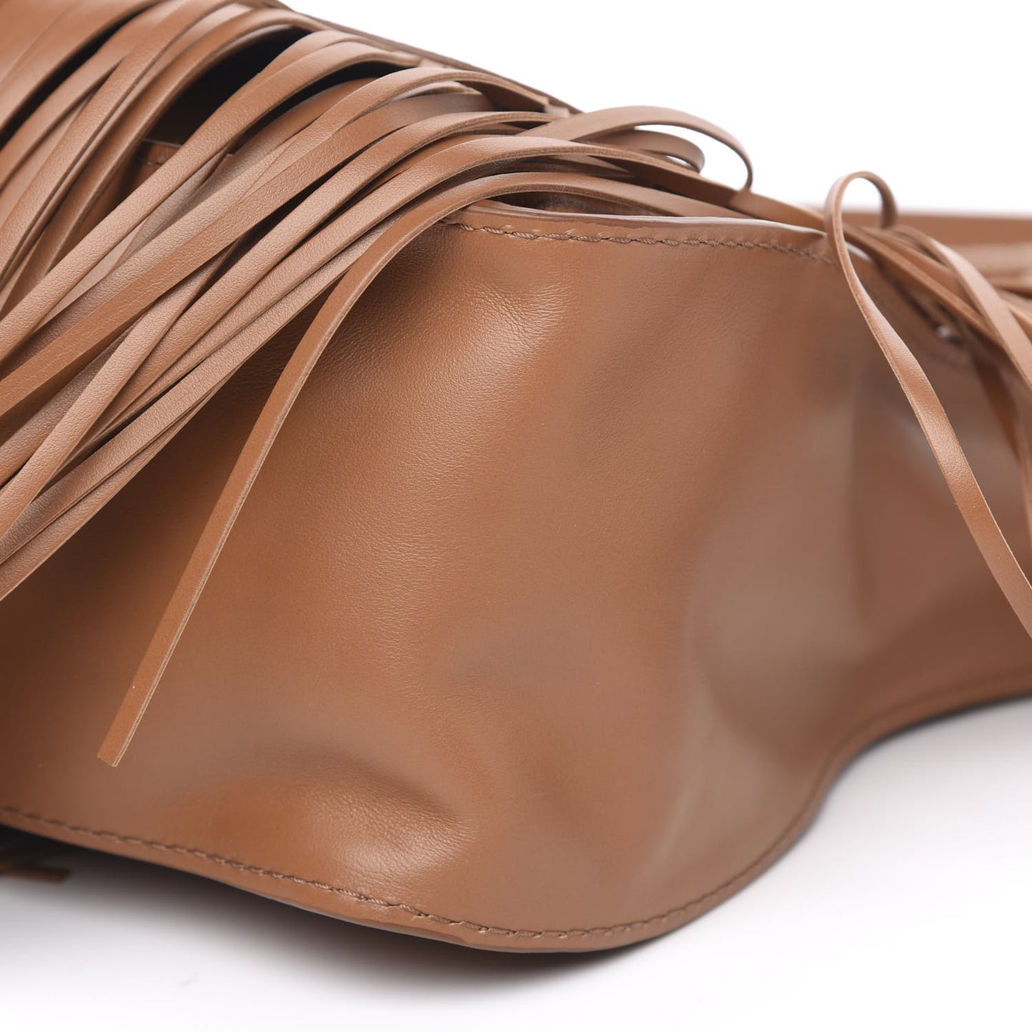 Calfskin Medium Marcie Multi Fringe Satchel Tan