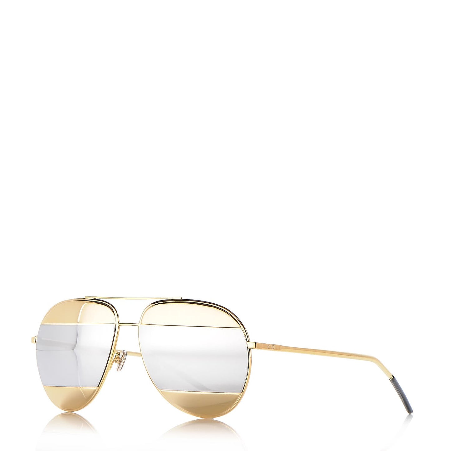 Split 1 Aviator Sunglasses Gold Silver