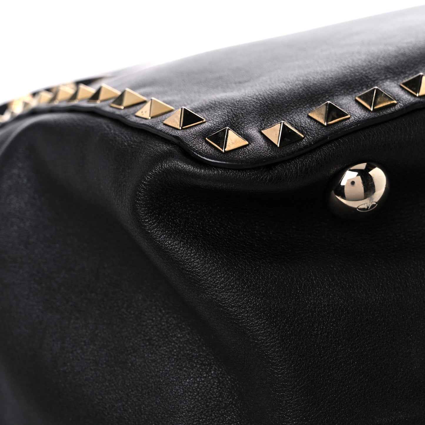 Vitello Medium Rockstud Tote Black