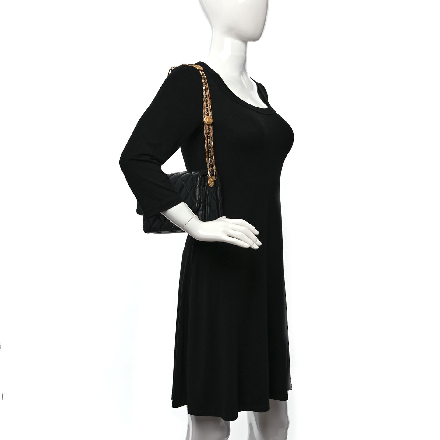 Lambskin Quilted Mini Medallion Multi Chain Flap Black