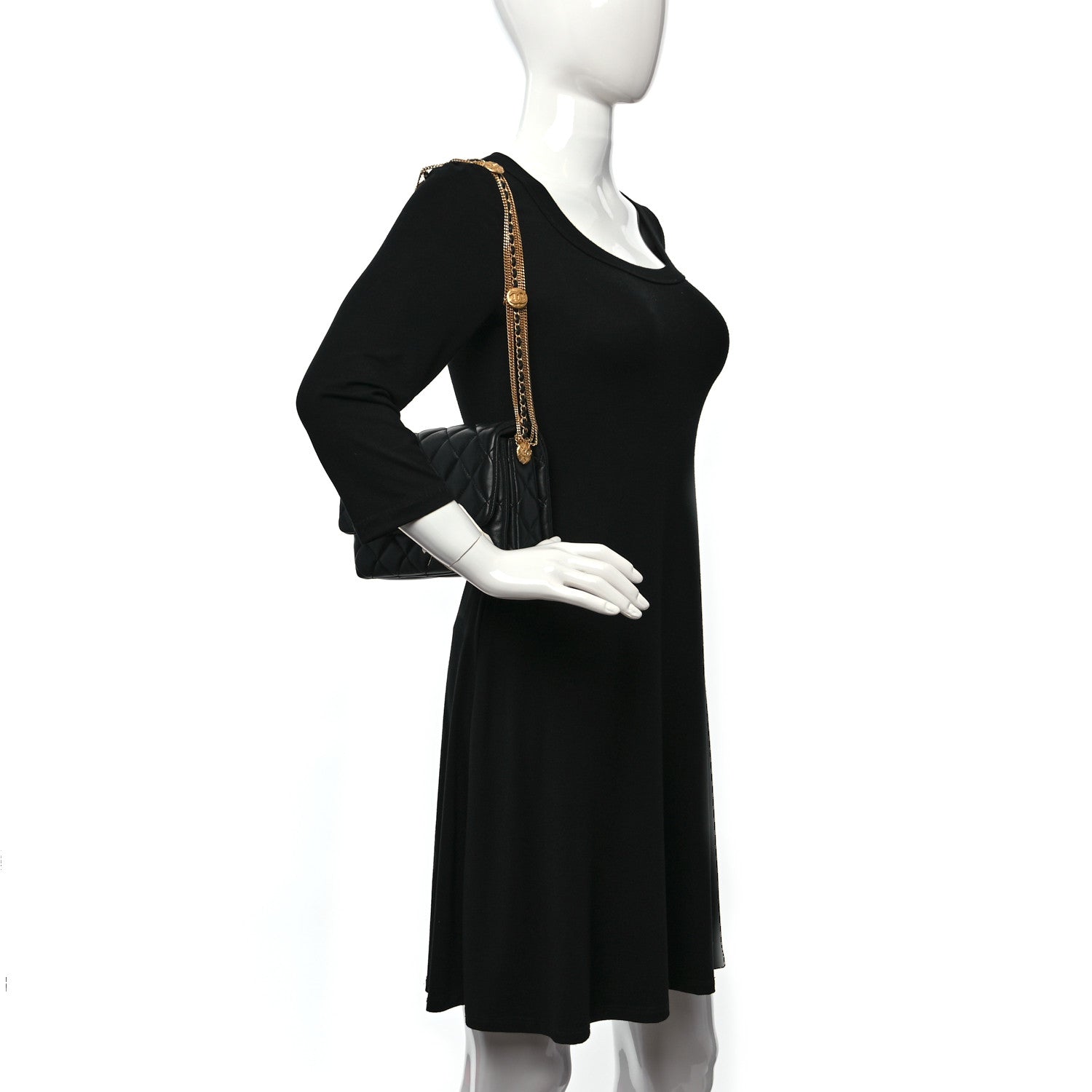 Chanel Lambskin Quilted Mini Medallion Multi Chain Flap Black 2 of 11