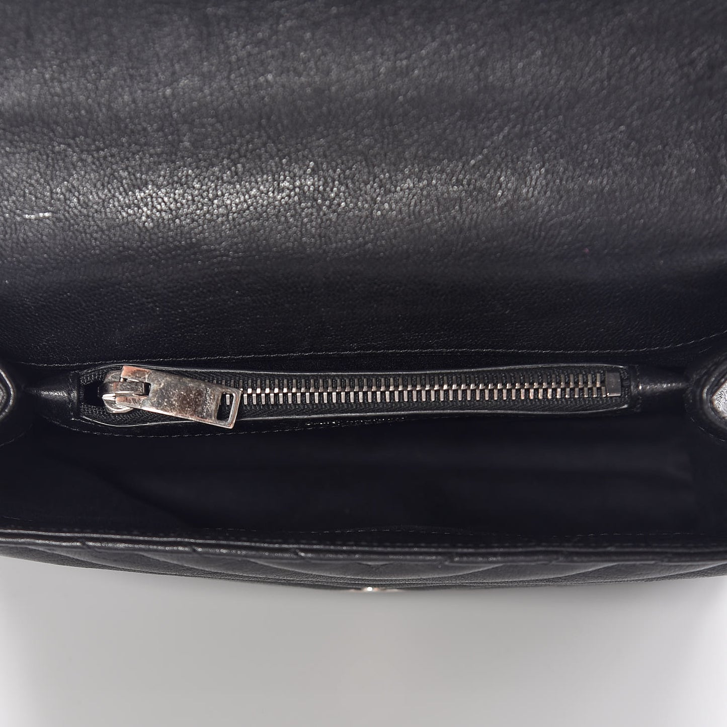 Sheepskin Matelasse Chevron Monogram Medium College Bag Black