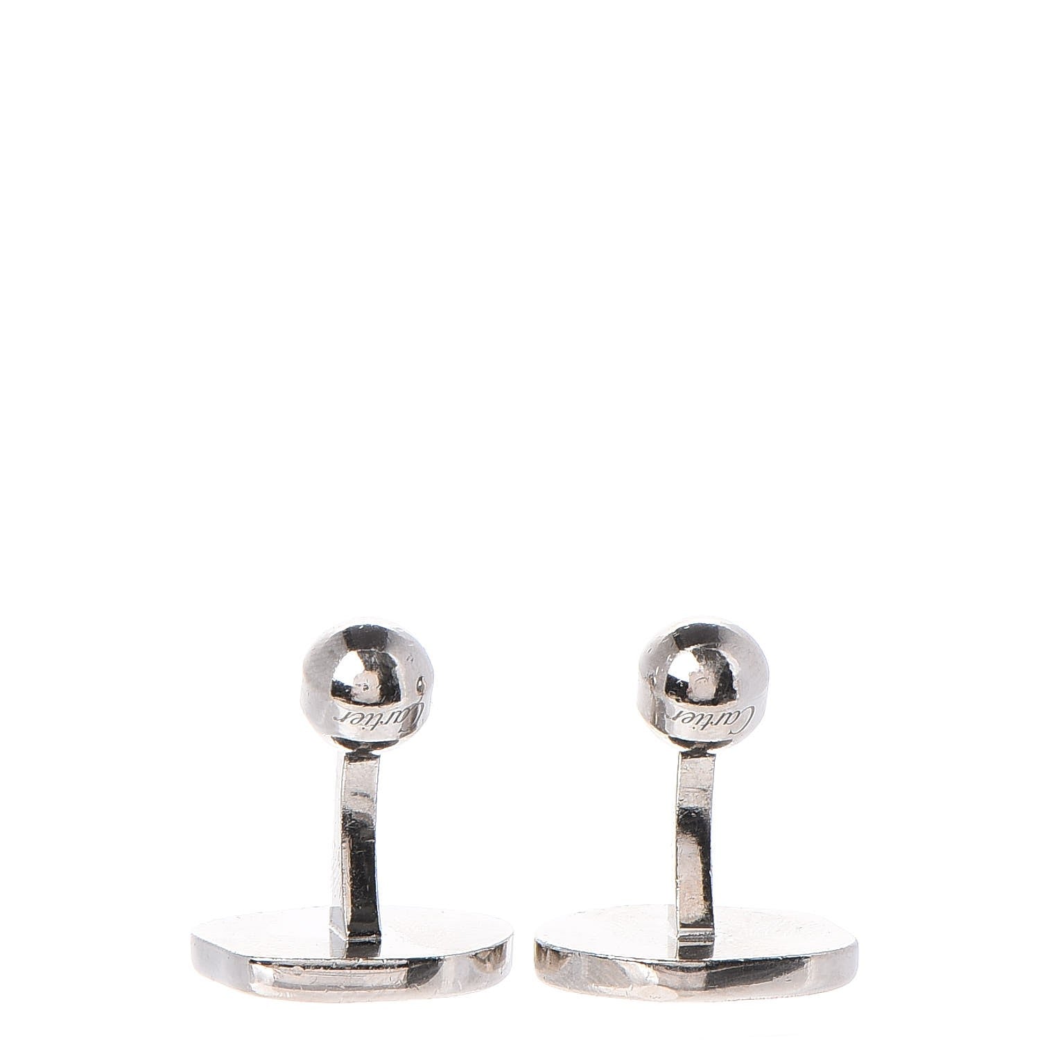 Cartier Sterling Silver Palladium Finish Wax Seal Motif Cufflinks 4 of 7