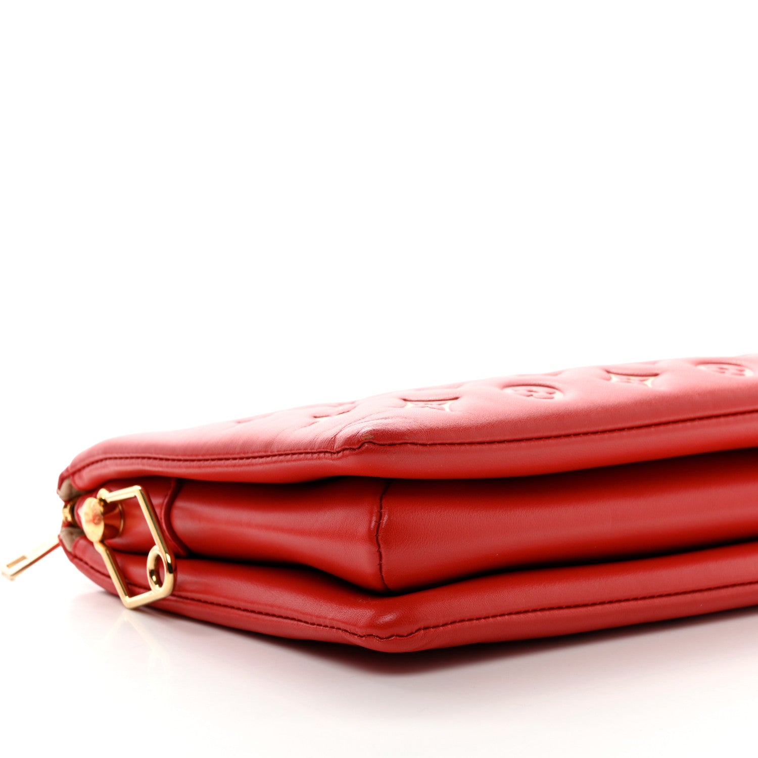 Louis Vuitton Lambskin Embossed Monogram Coussin PM Coquelicot Red 8 of 9