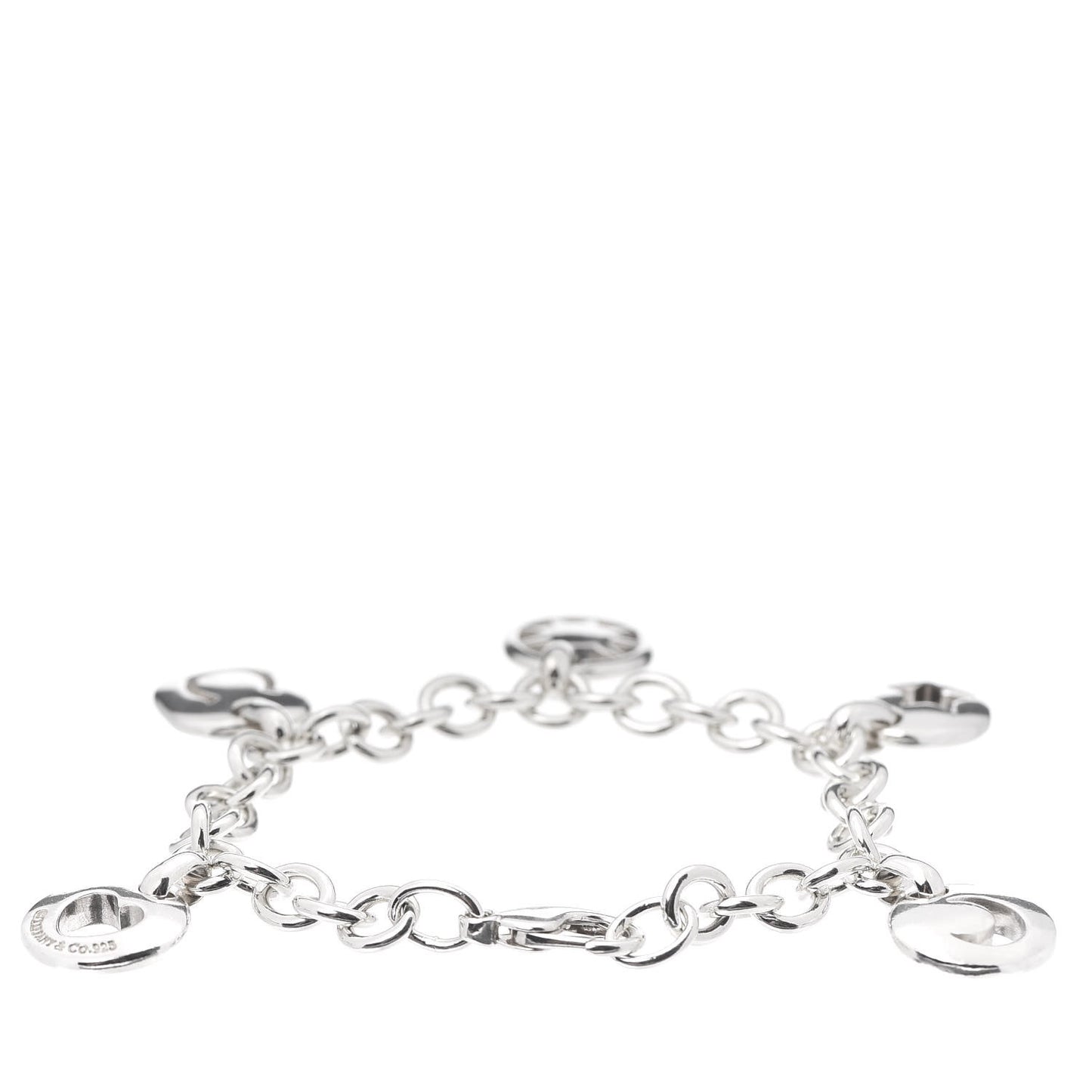 Sterling Silver Stencil Charm Bracelet