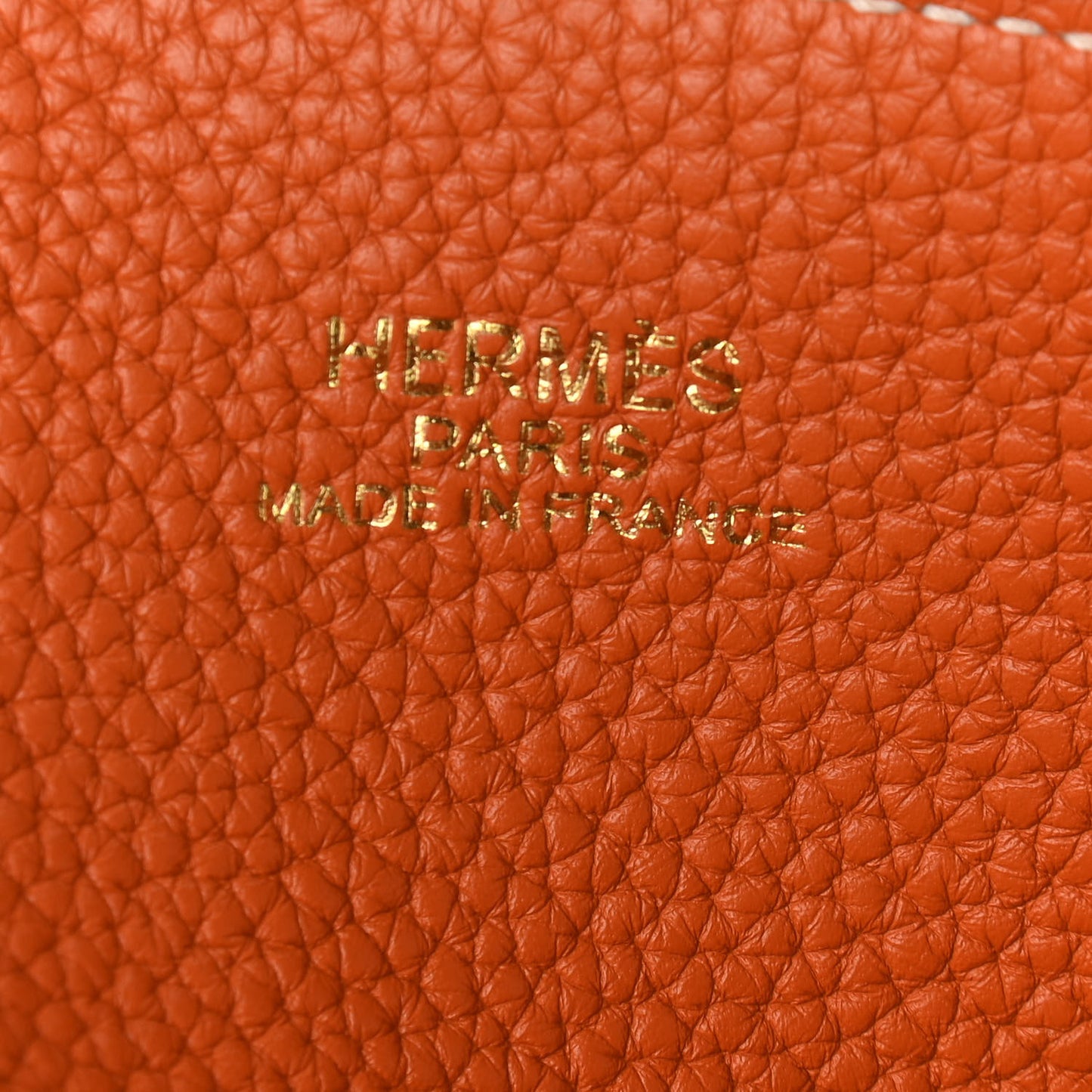 Taurillon Clemence Double Sens 45 Reversible Tote Orange Gold