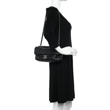 Chanel Vinyl Small Graphic Edge Flap Black 1 of 9