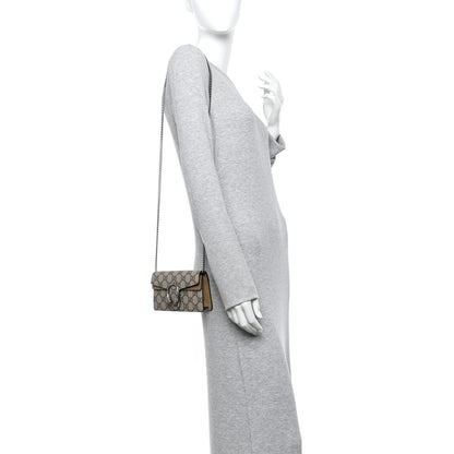 Gucci GG Supreme Monogram Super Mini Dionysus Shoulder Bag Taupe 2 of 14