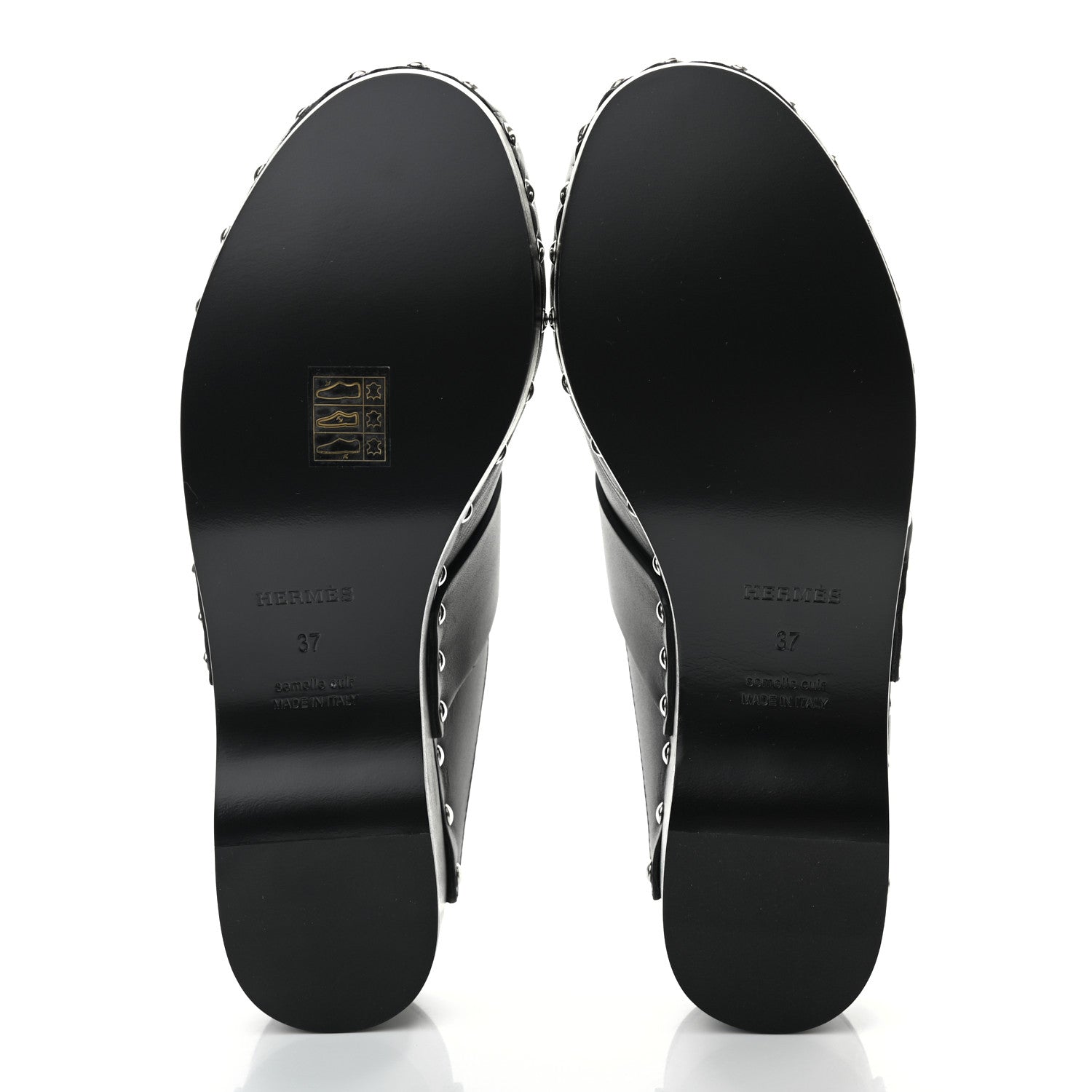 Hermes Calfskin Calya Mules 37 Black 5 of 8