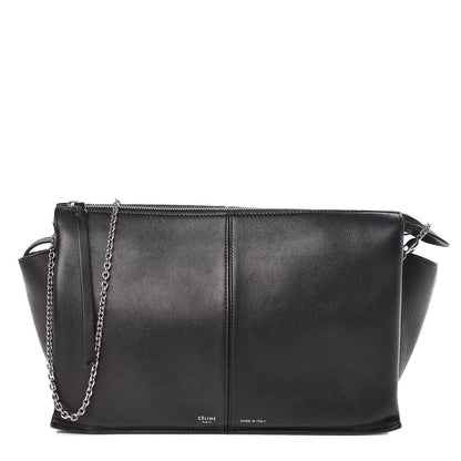 Celine Supple Natural Calfskin Tri-Fold Clutch Black 1 of 11