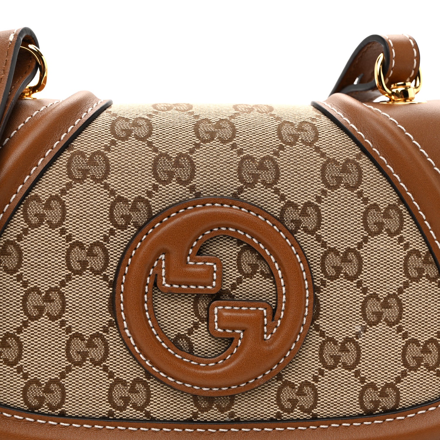 Gucci GG Supreme Monogram Calfskin Blondie Small Shoulder Bag Beige Brown 7 of 9