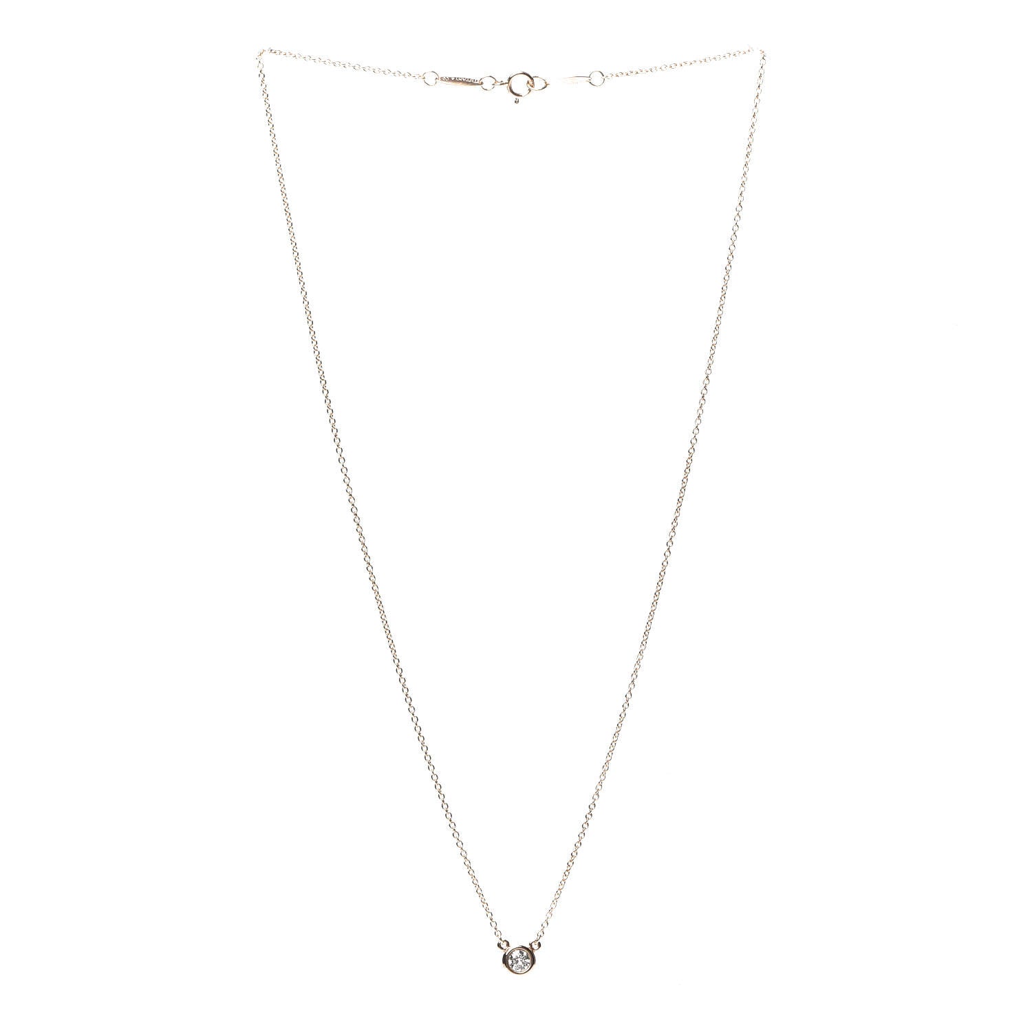 Tiffany 18K Rose Gold Diamond .17ct Elsa Peretti Diamonds by the Yard Pendant Necklace 2 of 7