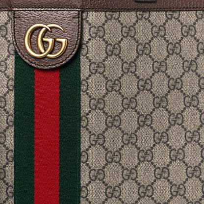 Gucci GG Supreme Monogram Web Ophidia Tote Brown 9 of 14