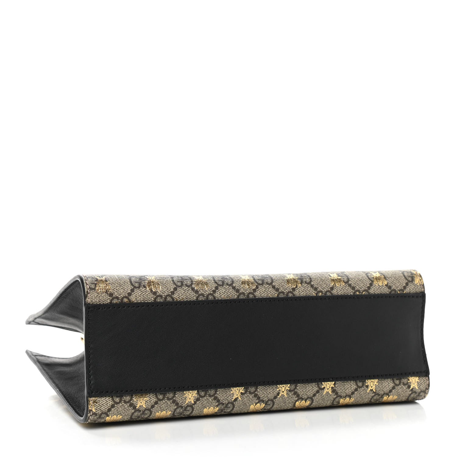 Gucci GG Supreme Monogram Bees Small Padlock Tote Beige Oro Black 4 of 10