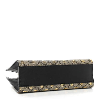 Gucci GG Supreme Monogram Bees Small Padlock Tote Beige Oro Black 4 of 10