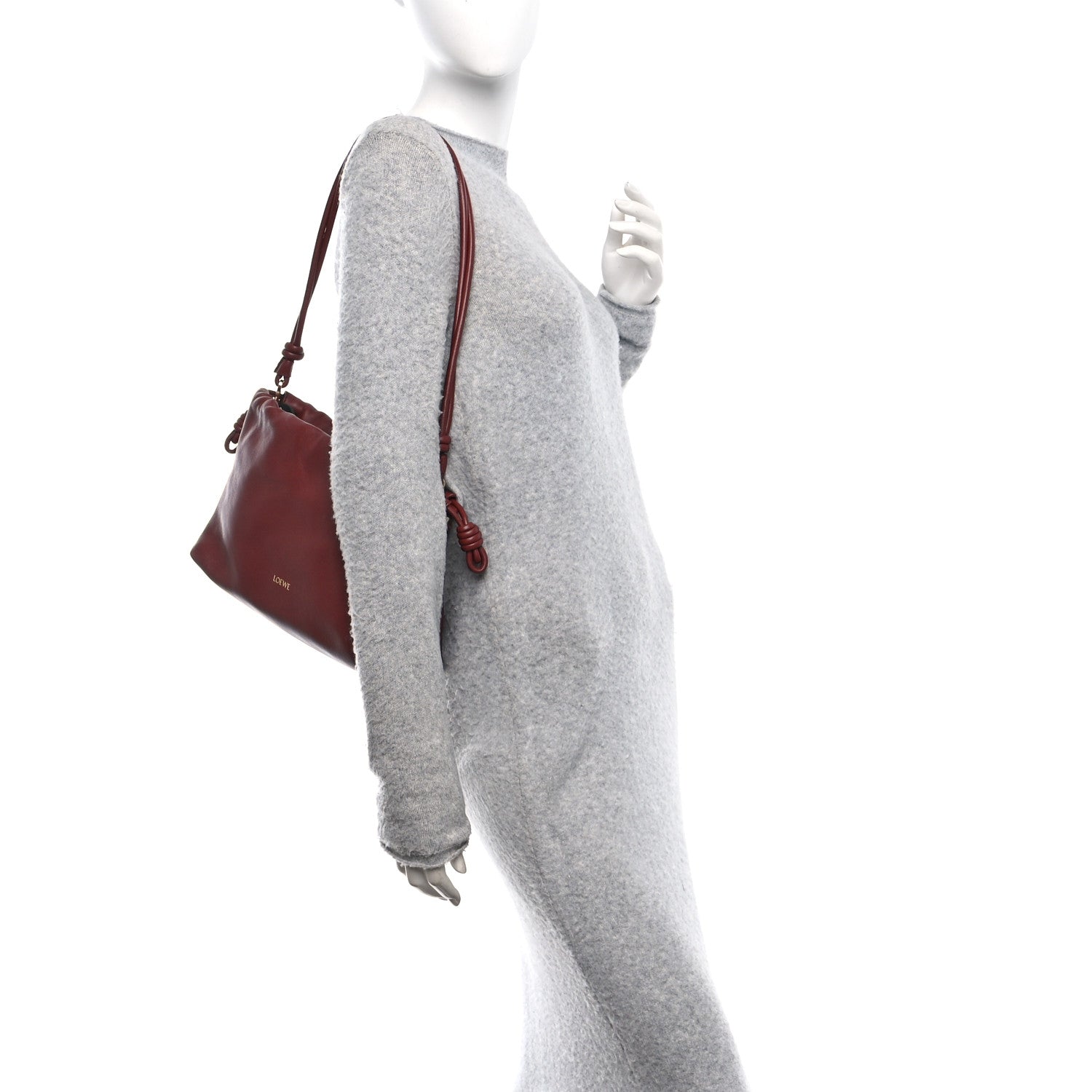 Loewe Mellow Nappa Medium Donut Chain Flamenco Knot Clutch Syrup 2 of 10