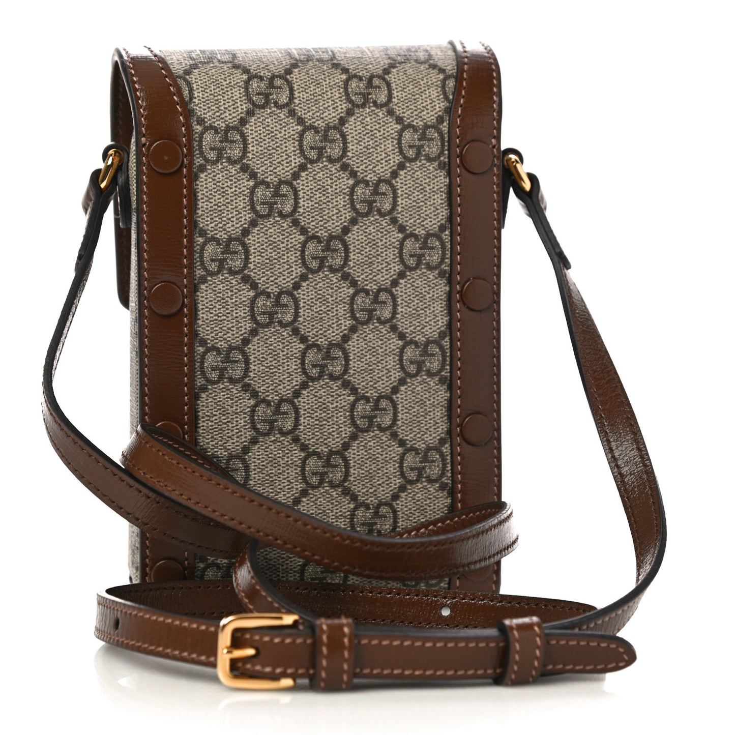 GG Supreme Monogram Mini Horsebit 1955 Crossbody Bag Beige Brown Sugar