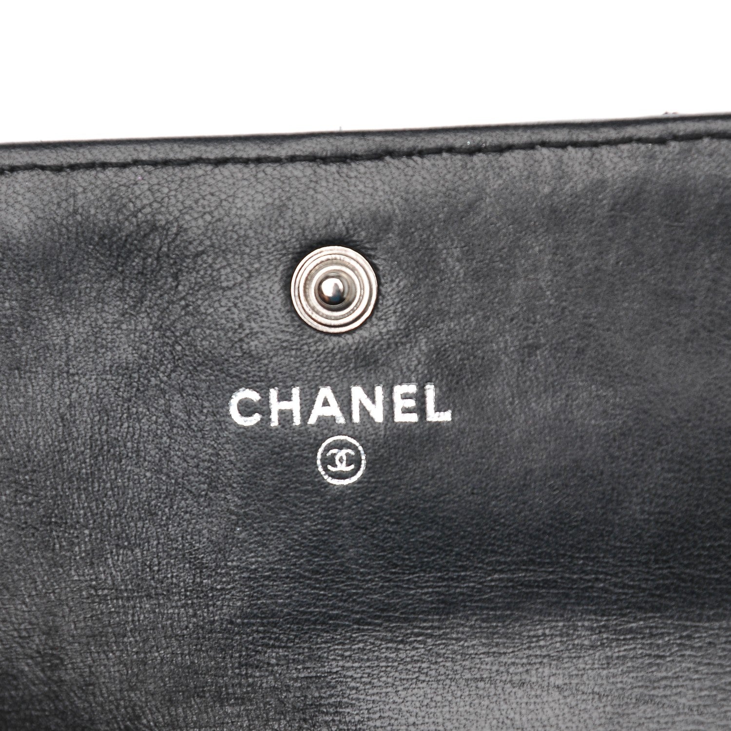 Chanel Lambskin Quilted Large Gusset Flap Wallet Black 7 of 8