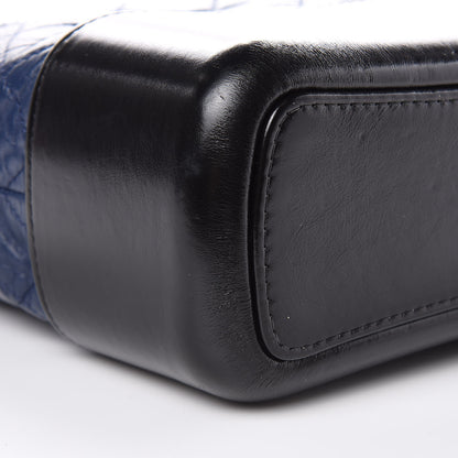 Chanel Aged Calfskin Quilted Medium Gabrielle Hobo Navy Black 8 of 13