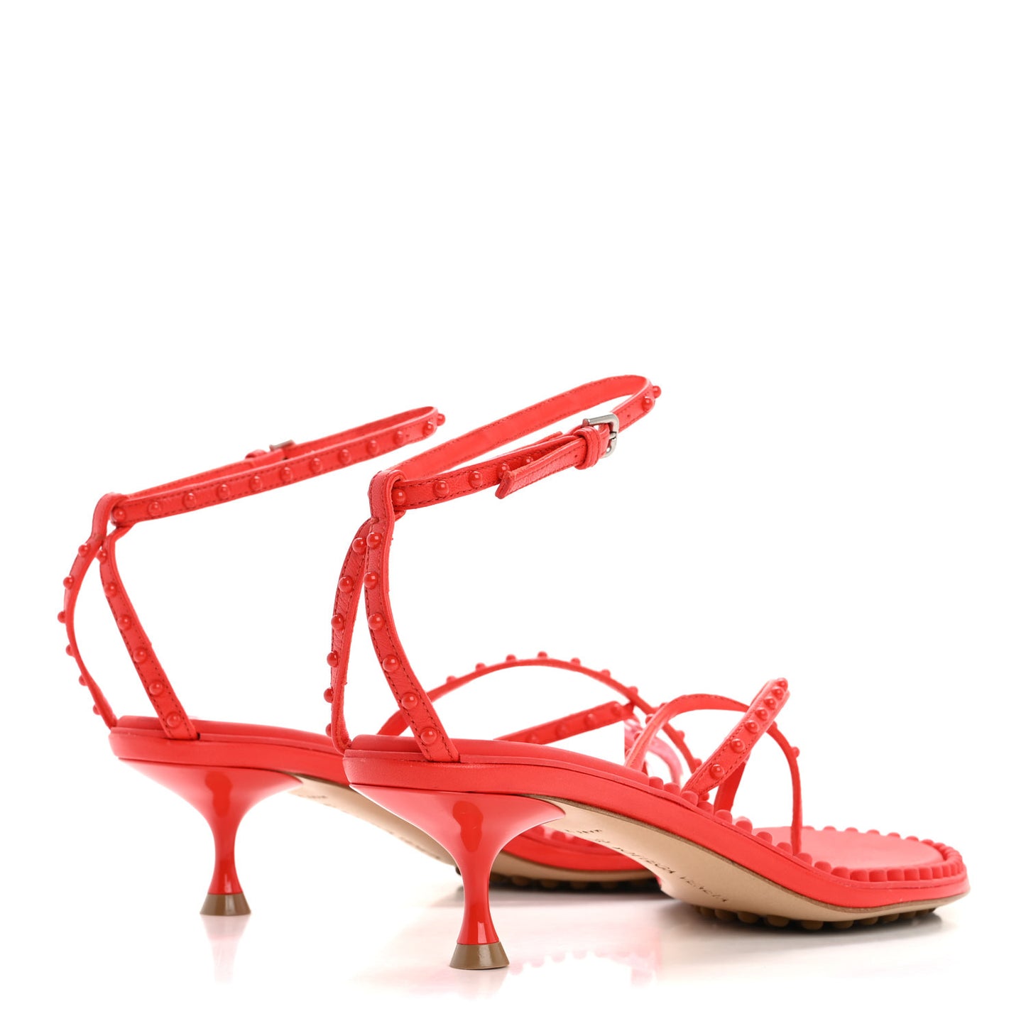 Calfskin Dot Sandals 36.5 Red