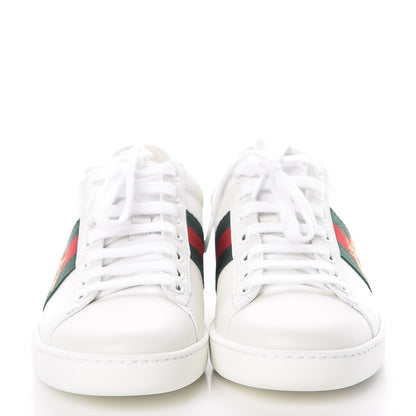 Gucci Calfskin Ayers Bee Embroidered Womens Ace Sneakers 36 White Green 2 of 11