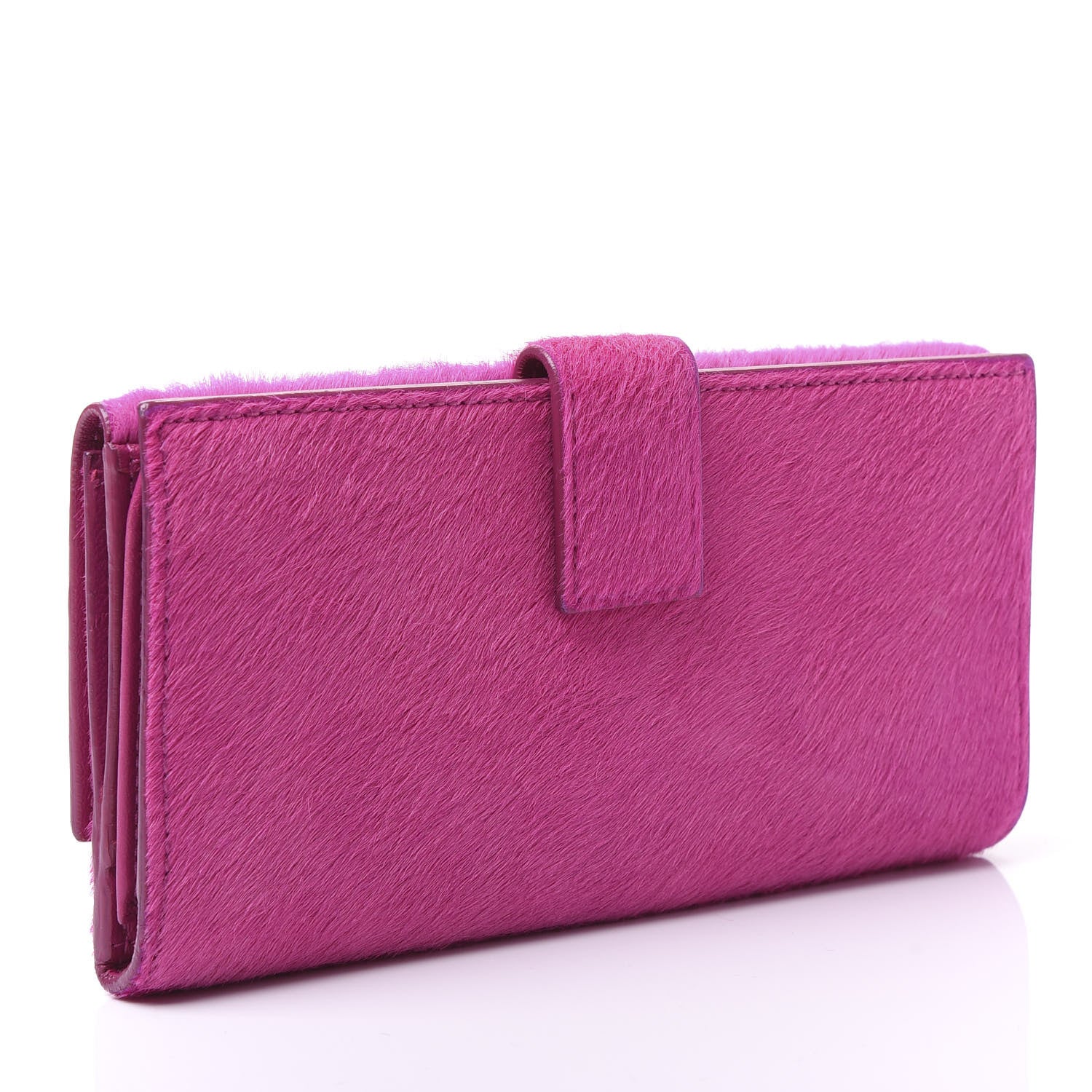 Alexander McQueen Calf Hair Skull Continental Wallet Bright Pink 2 of 8