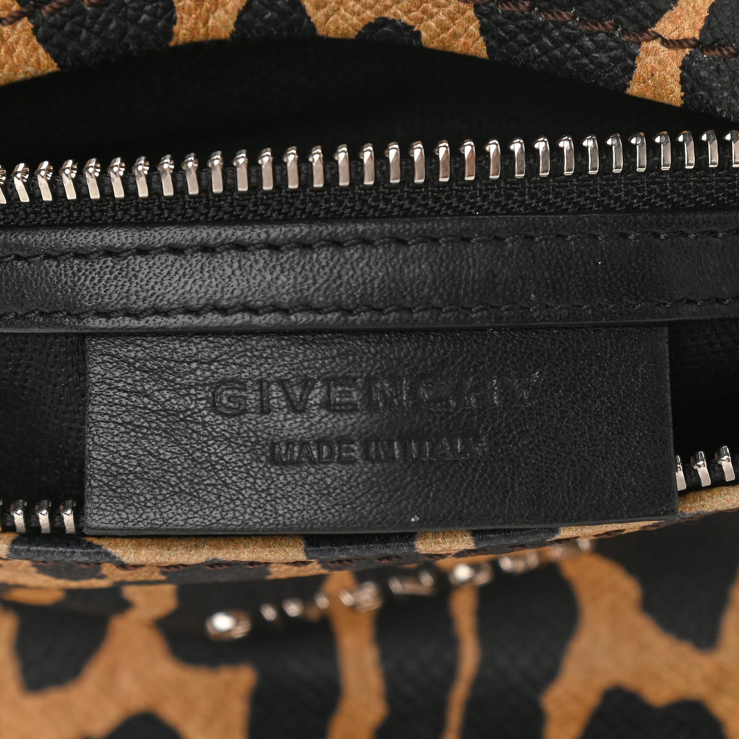 Calfskin Leopard Print Mini Pandora Multicolor