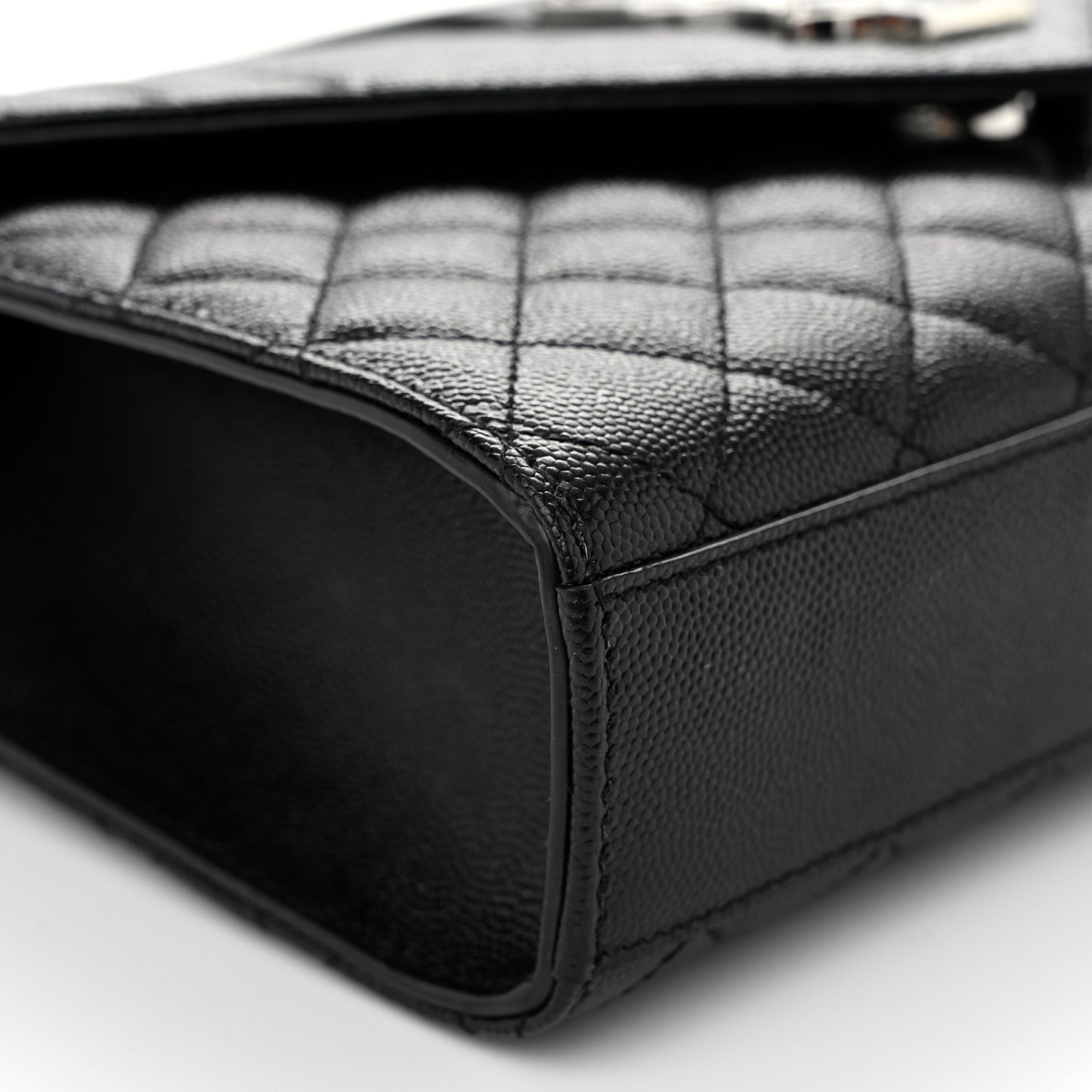 Grain De Poudre Textured Mixed Matelasse Triquilt Medium Monogram Satchel Black