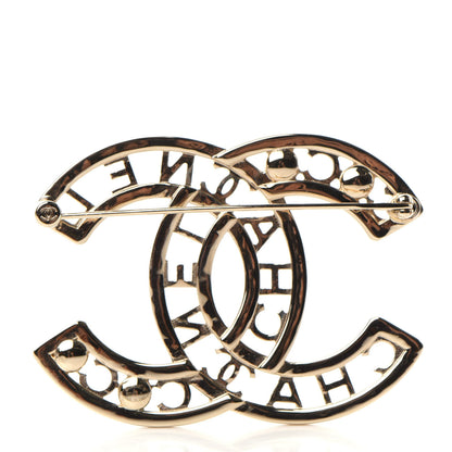 Chanel Crystal Pearl Coco CC Logo Brooch Gold 4 of 6