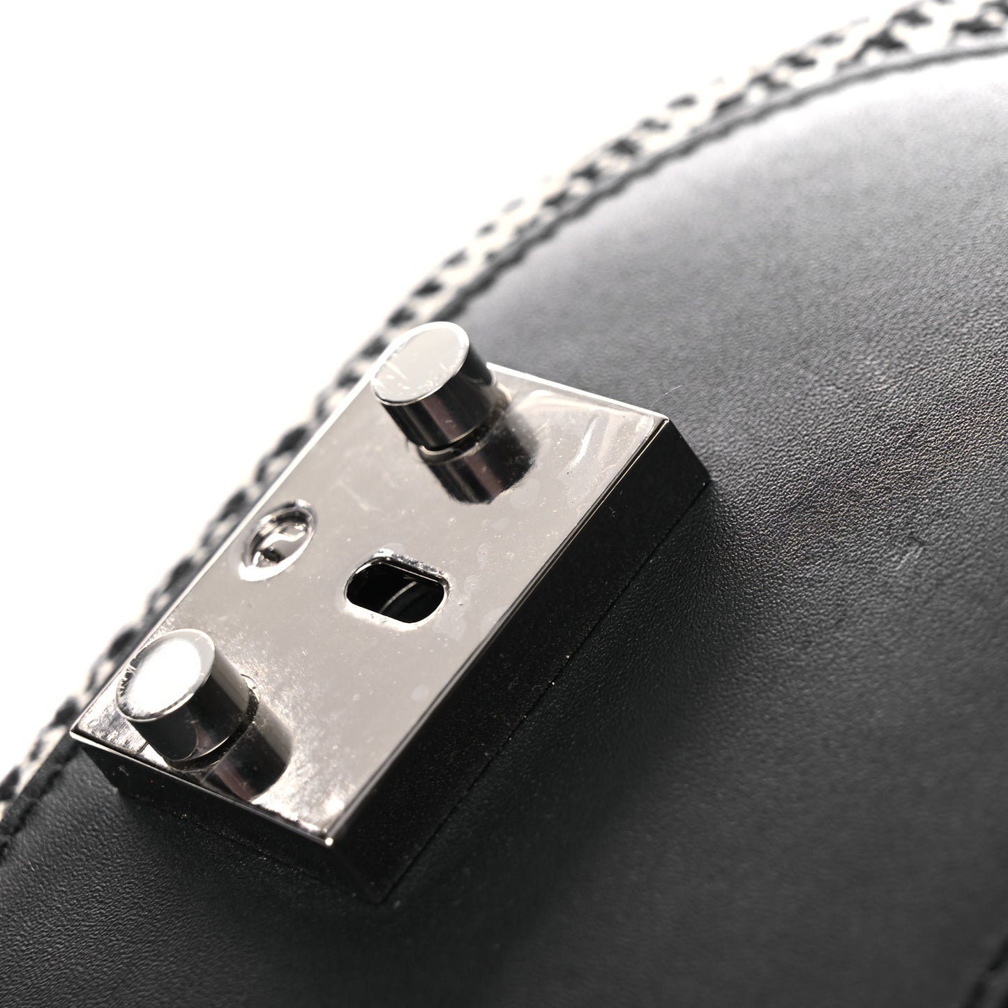 Calfskin Houndstooth Mini Patricia Belt Bag Black White