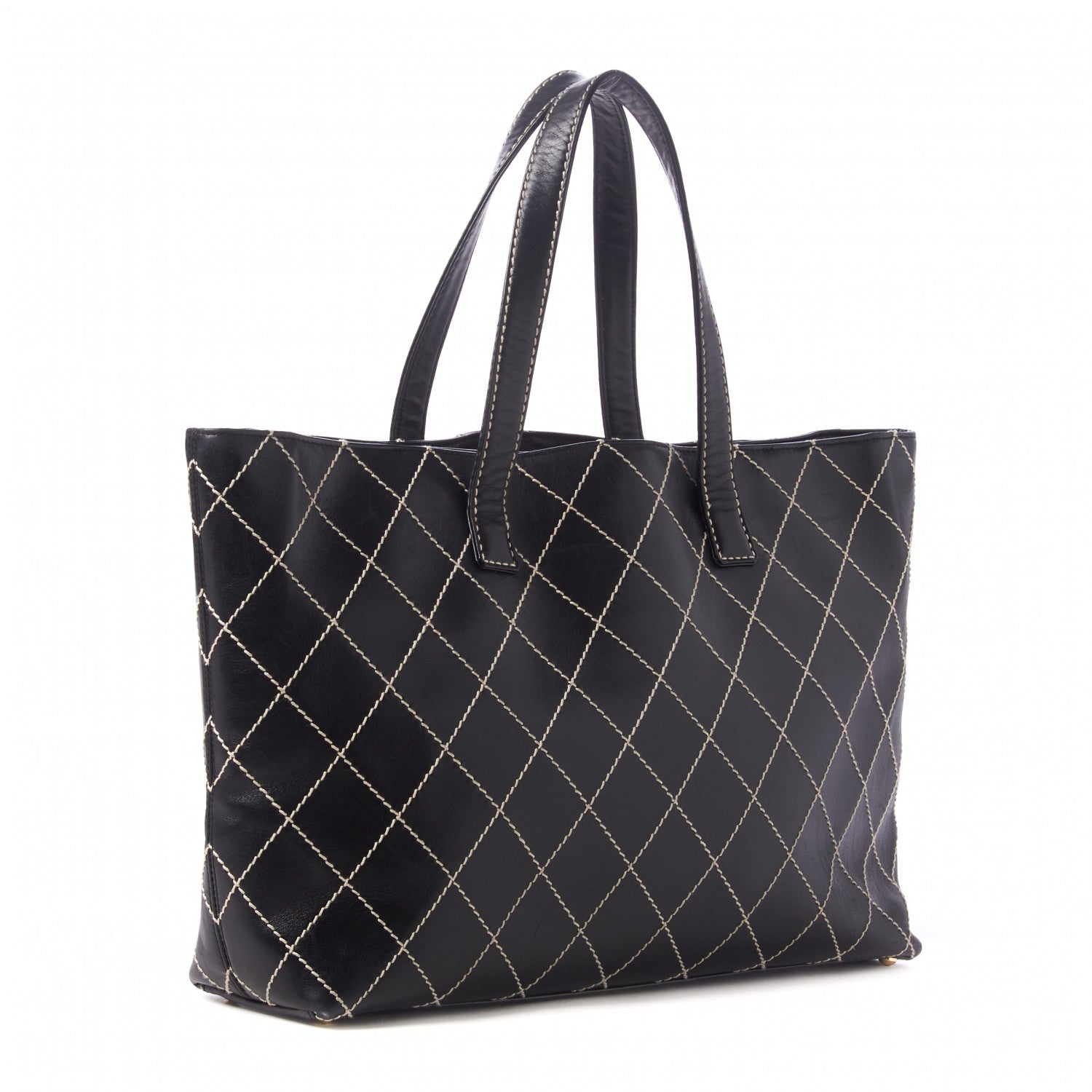 Chanel Calfskin Wild Stitch Large Tote Black 2 of 9