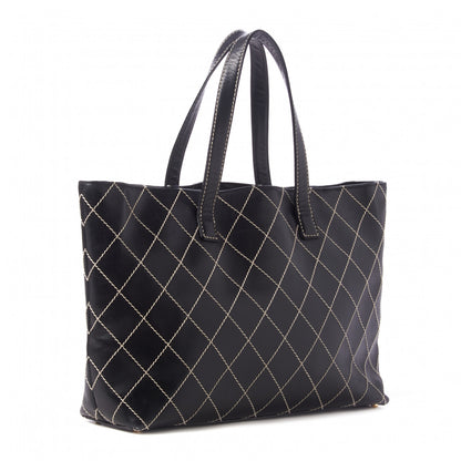 Chanel Calfskin Wild Stitch Large Tote Black 2 of 9