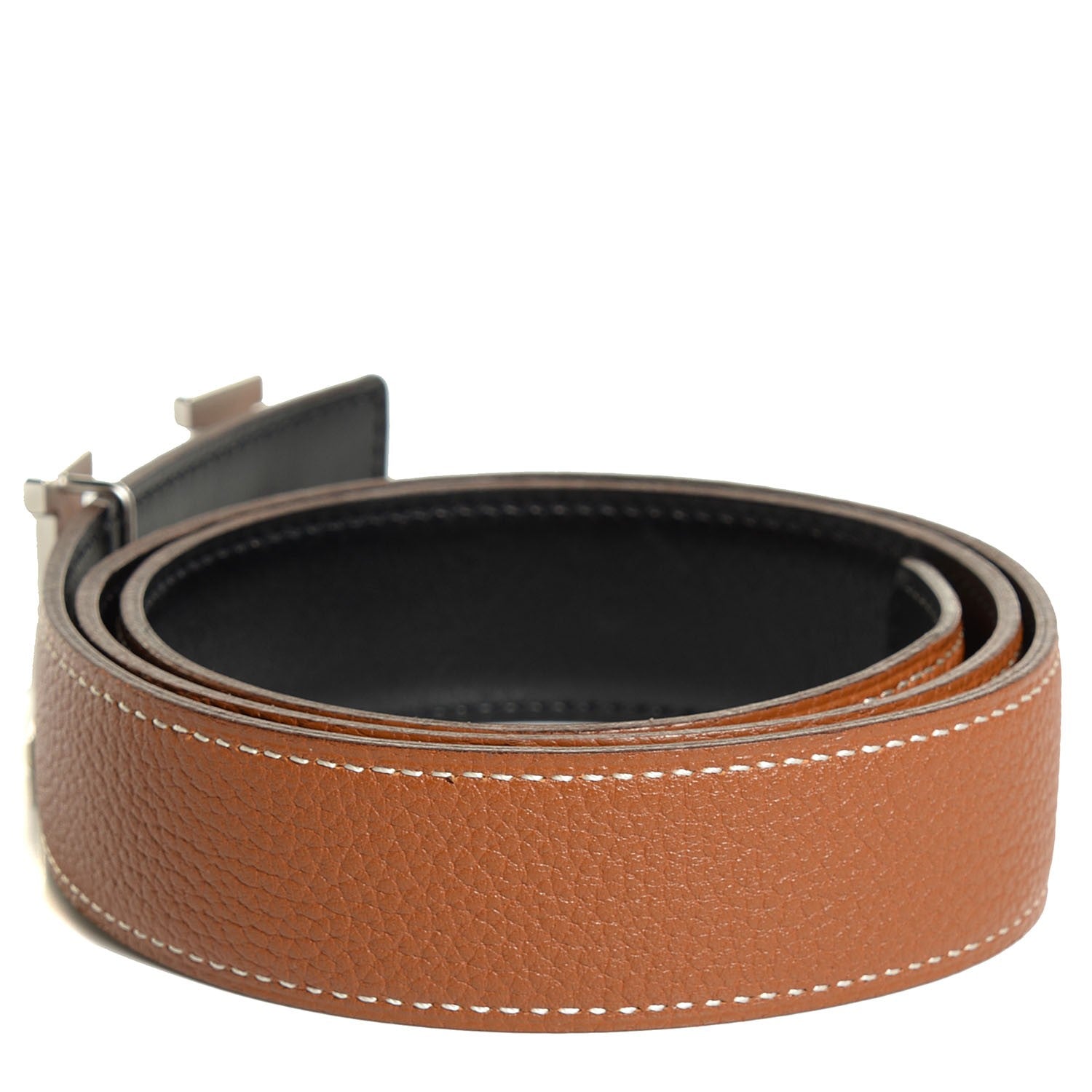 Hermes Box Togo 32mm H Belt 80 Gold Black 3 of 9