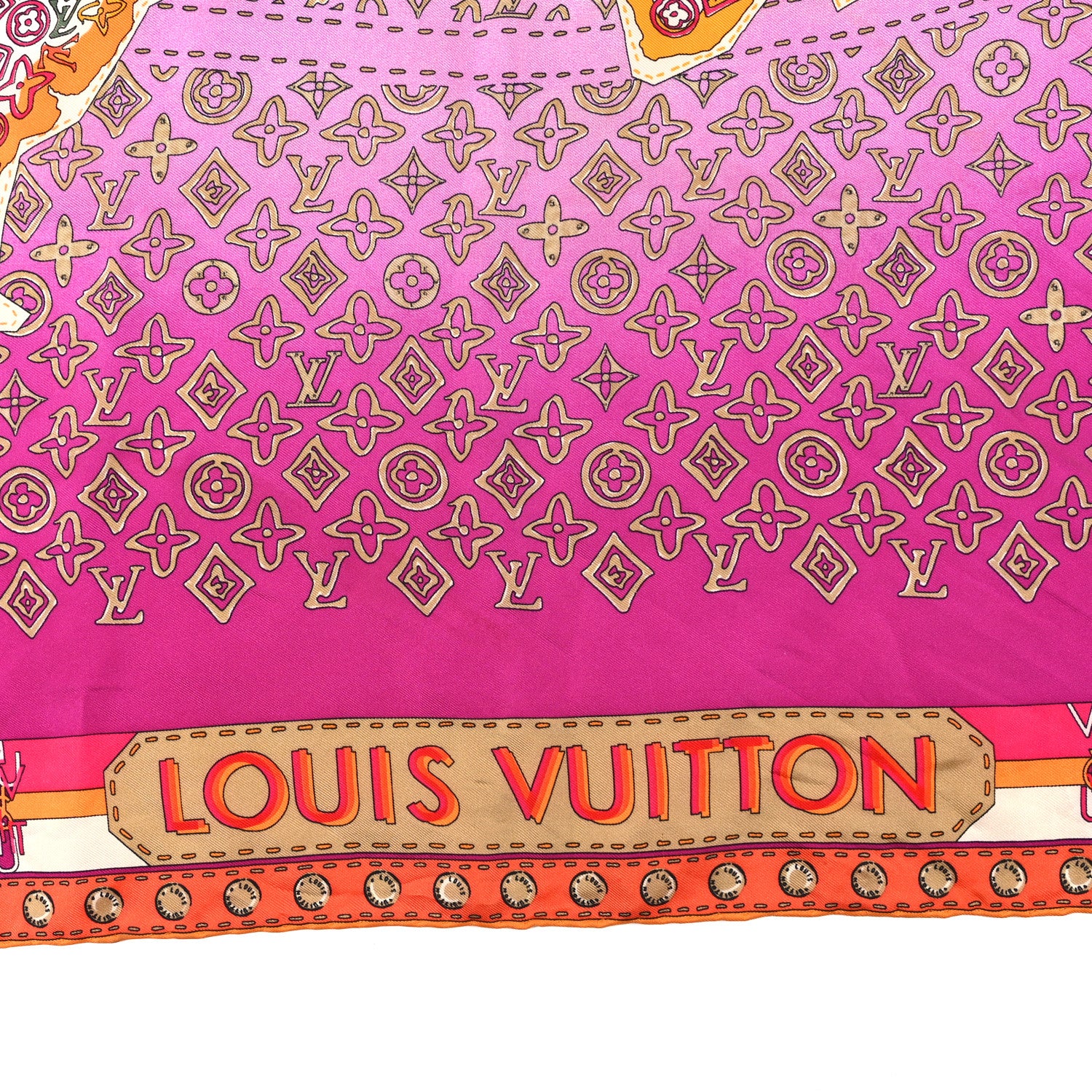 Louis Vuitton Silk World Square Scarf Purple Multicolor 2 of 3