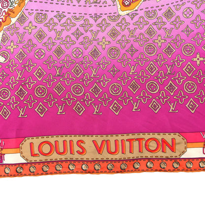 Louis Vuitton Silk World Square Scarf Purple Multicolor 2 of 3