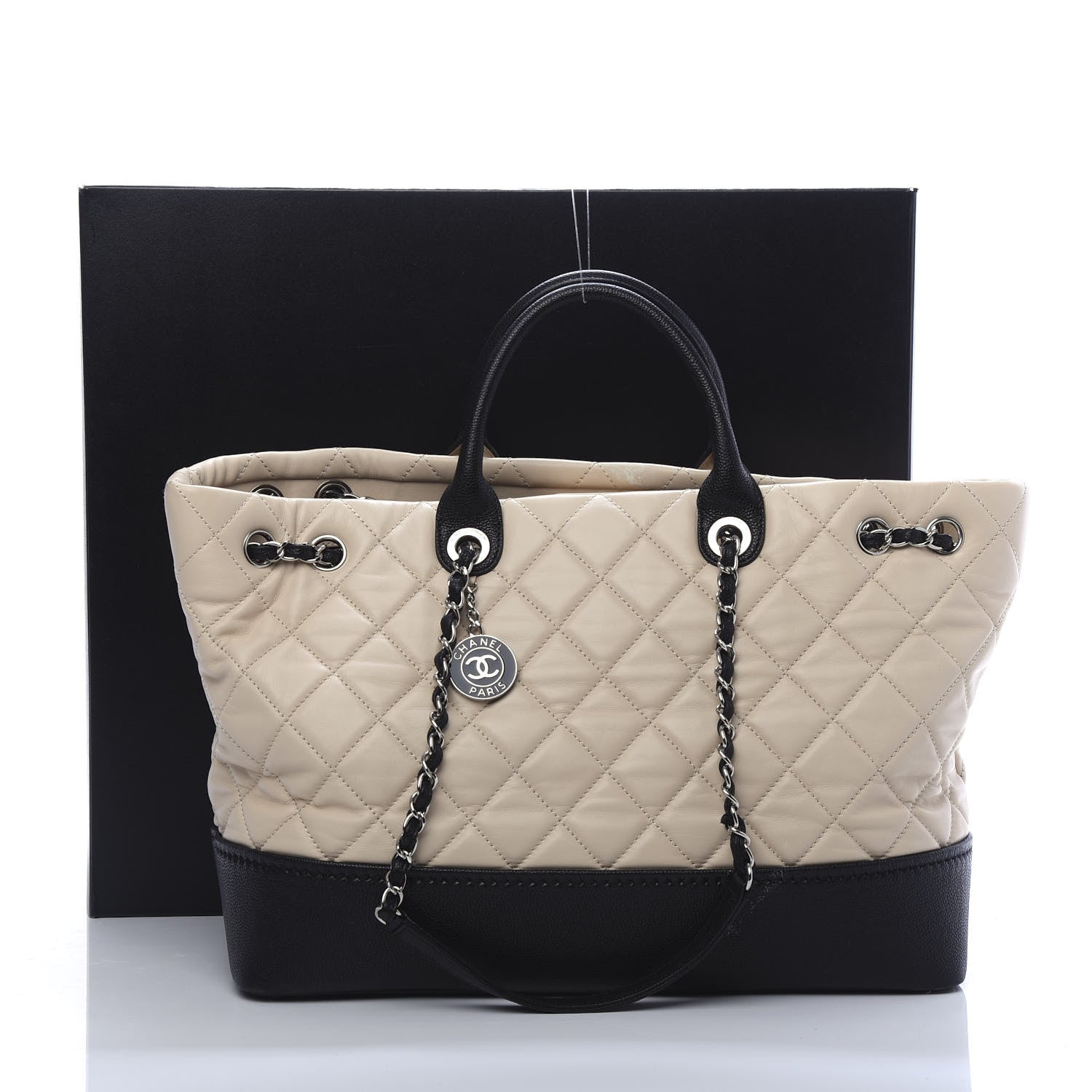 Chanel Calfskin Caviar Quilted Large Shopping Tote Beige 12 of 12