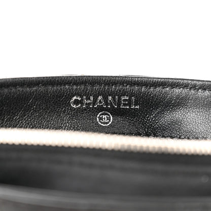 Chanel Lambskin Quilted Crystal Valentine Charms Mini Phone Holder Crossbody Bag Black 7 of 10