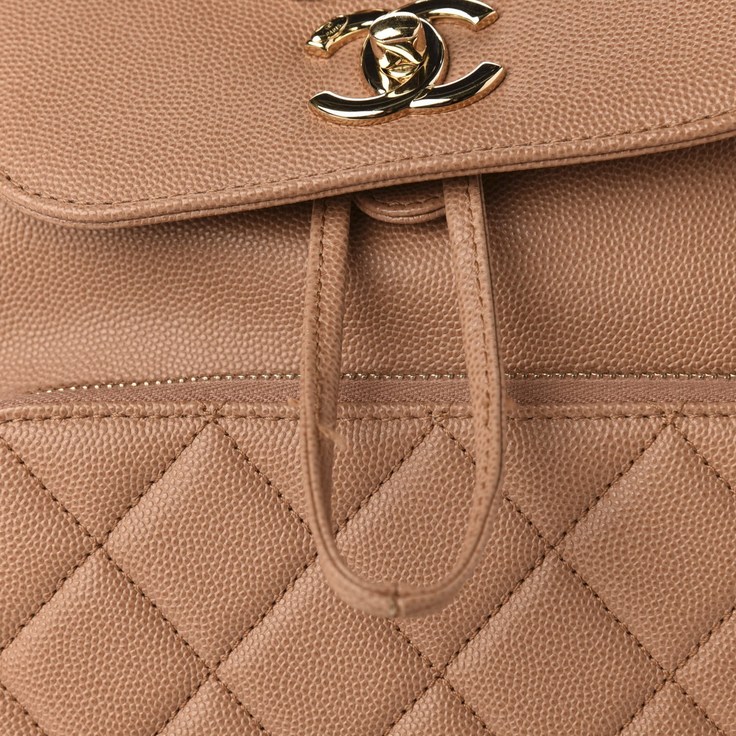 Caviar Quilted Business Affinity Backpack Beige