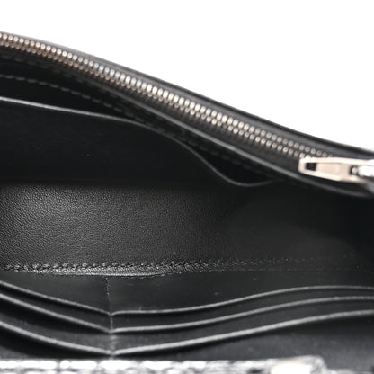Balenciaga Shiny Calfskin Monochrome Crocodile Embossed Hourglass Chain Bag Black 8 of 23