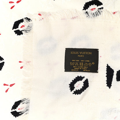 Louis Vuitton Silk Wool Monogram Graphic Scarf Black 4 of 4
