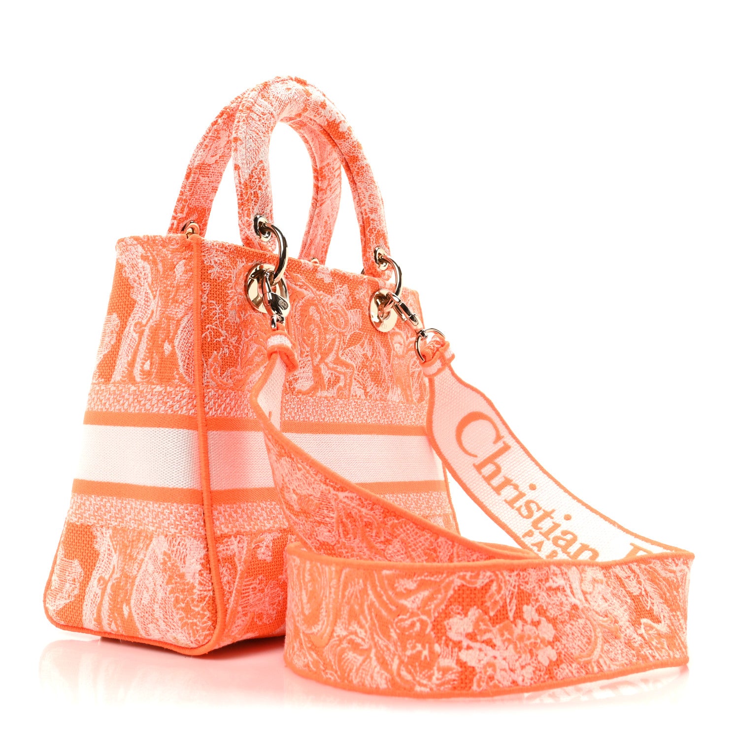 Christian Dior Canvas Toile De Jouy Reverse Embroidered Medium