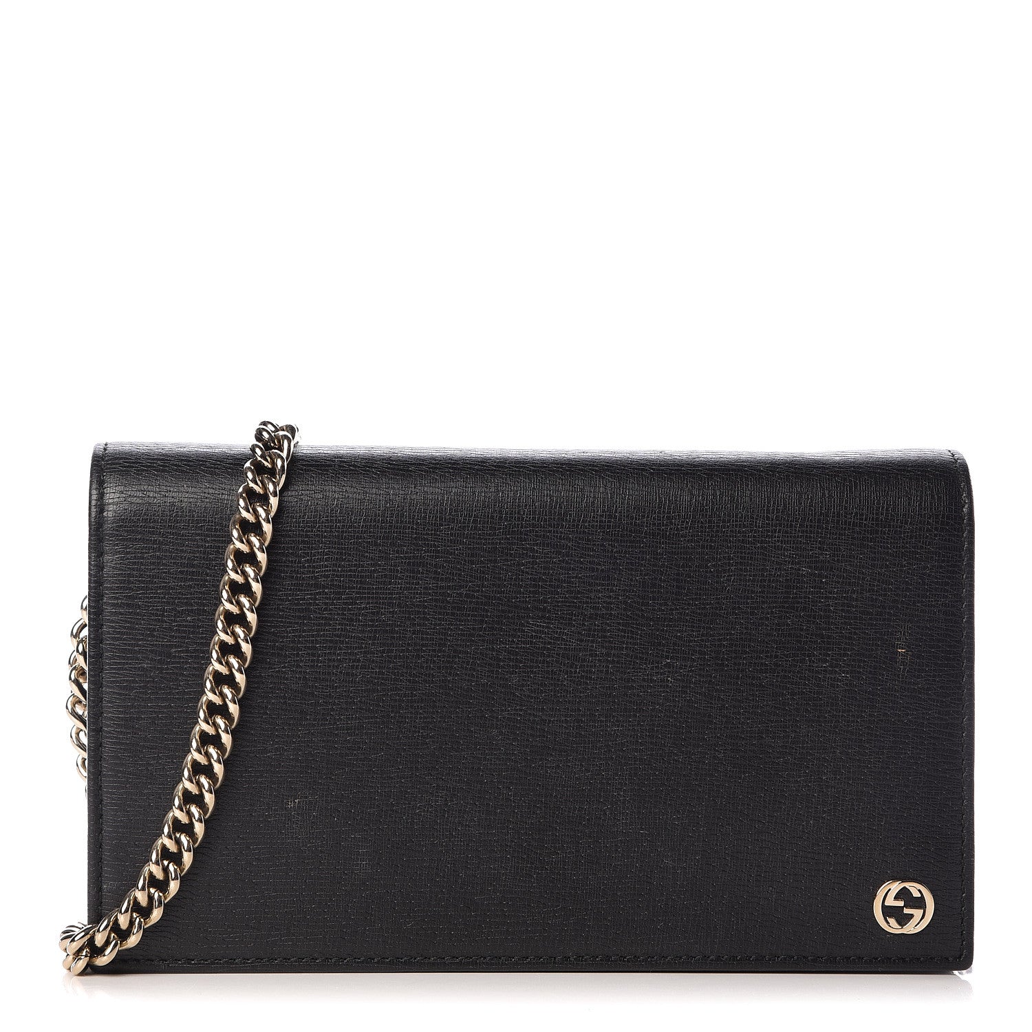 Gucci Textured Calfskin Medium Betty Chain Wallet Black 1 of 11
