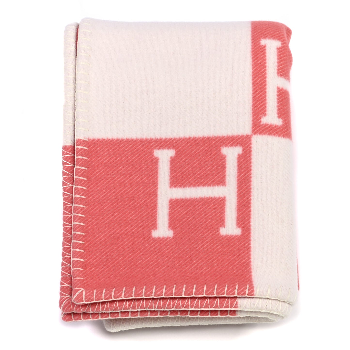 Wool Cashmere Avalon Baby Blanket Rose Airelle White